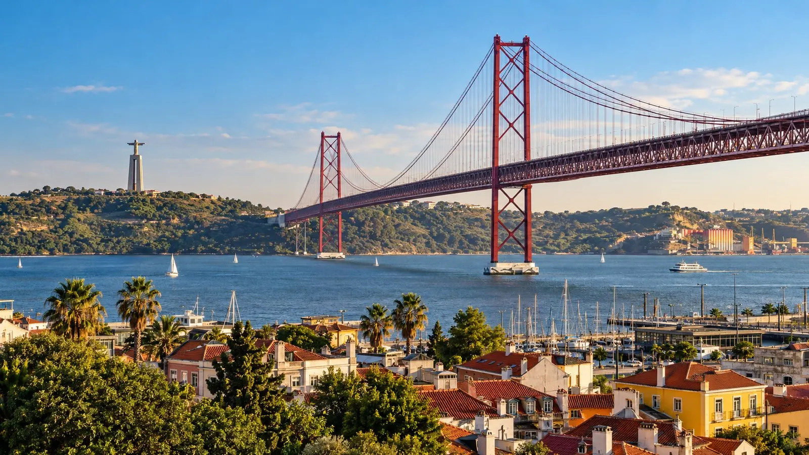 25 de Abril Bridge over the Tagus in Lisbon